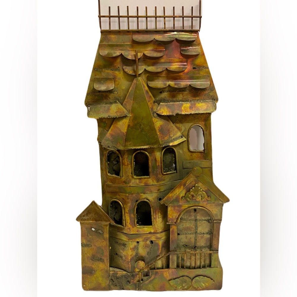 Vintage Apex Metal MCM Art Sculpture Brutalist House Rustic Patina Unique Decor